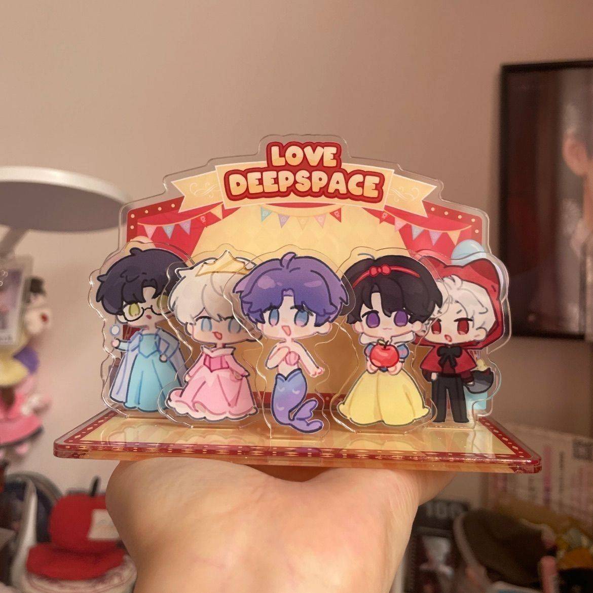 Love Deep Space Acrylic Desk Standee, Cute Cartoon Character Decoration, Collectible Fan Item, Creative Gift, Desktop Ornament for Office & Room Decor